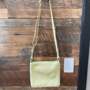 Fossil leather crossbody purse in fun lime color.